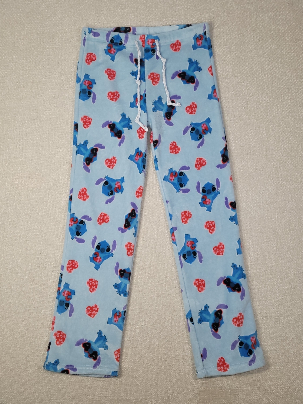 Disney Light Blue Stitch Heart Print Pajama Pants